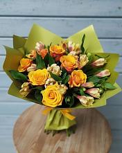Букет цветов из:  Альстромерии и Розы #REPLACE_PRED# Савино Новгородская область