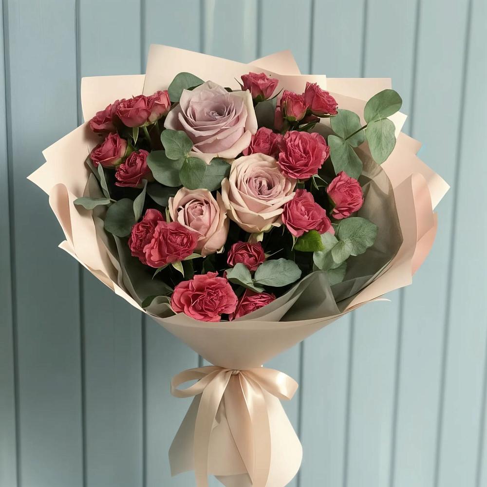 Букет цветов из: Гвоздики и Розы в Савино Новгородская область