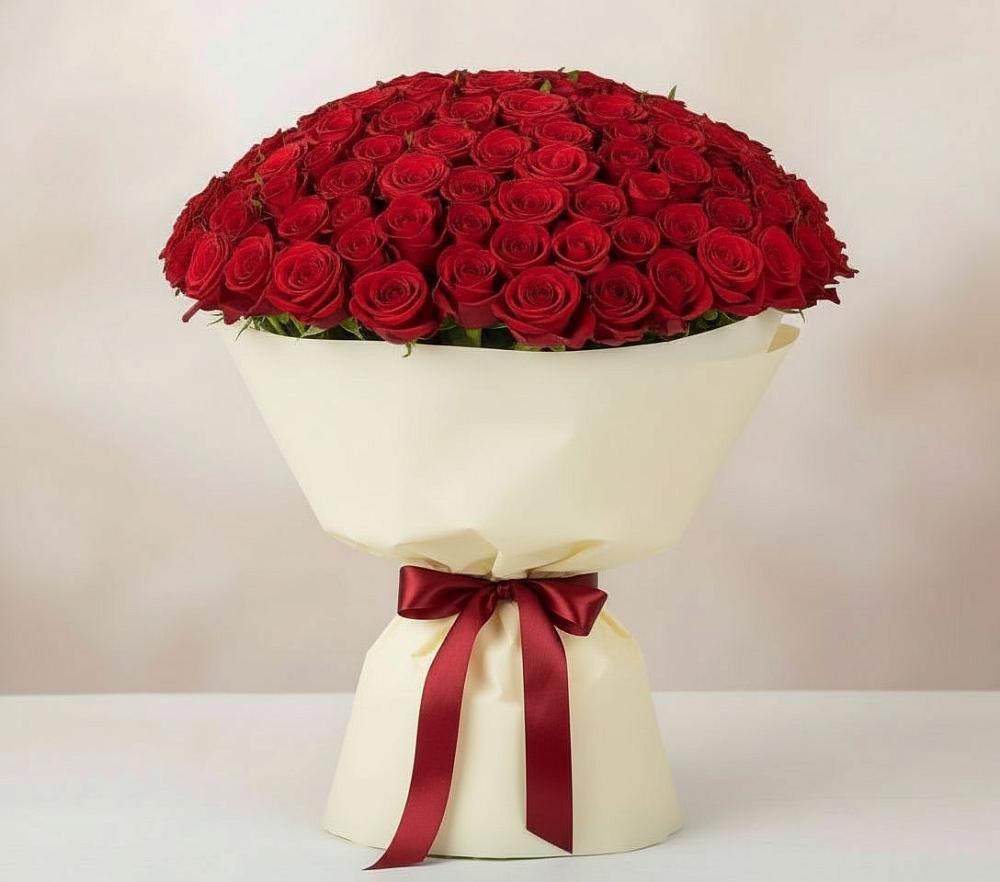 Букет 101 Красная роза Милано в Савино Новгородская область