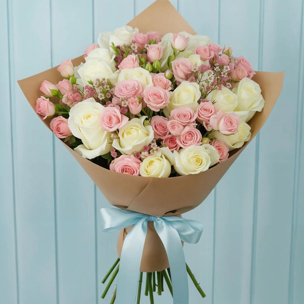 Букет цветов из: Розы в Савино Новгородская область