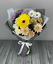 Букет цветов из:  Розы, Герберы и Хризантемы в Савино Новгородская область