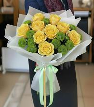 Букет цветов из:  Хризантемы и Розы #REPLACE_PRED# Савино Новгородская область