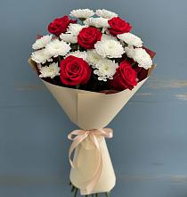 Букет цветов из:  Розы и Хризантемы в Савино Новгородская область