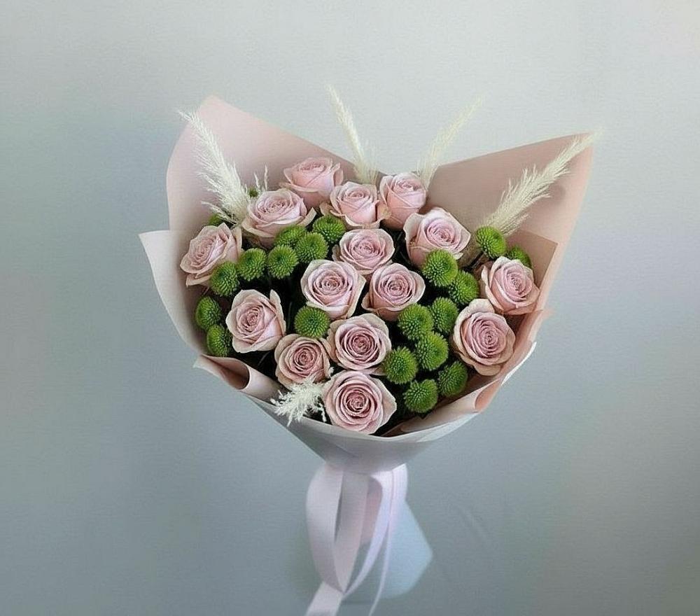 Букет цветов из: Розы и Хризантемы в Савино Новгородская область