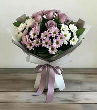 Букет цветов из:  Хризантемы и Розы #REPLACE_PRED# Савино Новгородская область