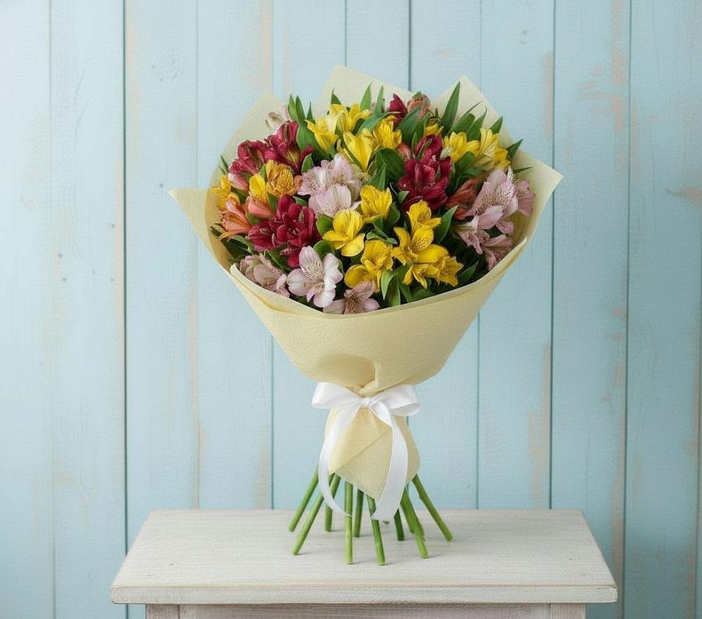 Букет цветов из: Альстромерии в Савино Новгородская область