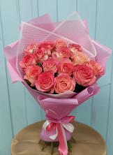 Букет 15 Розовых роз Равель в Савино Новгородская область